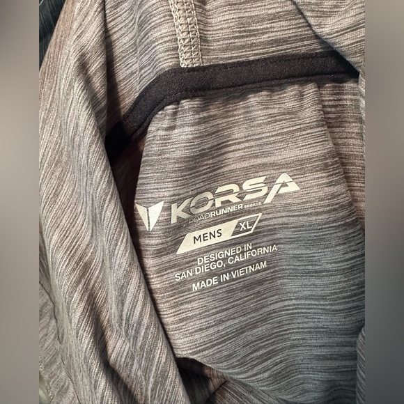 KORSA by Road Runner Sports Men’s XL Performance Hoodie Gray Zip Pocket Pullover - Picture 5 of 7